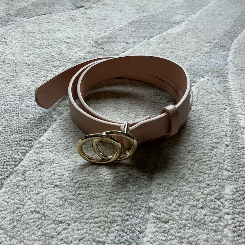 H&M Blush Belt with Gold Rings